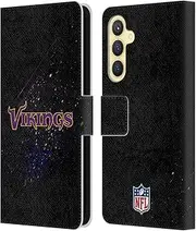 Head Case Designs Officially Licensed NFL Blur Minnesota Vikings Logo Leather Book Wallet Case Cover Compatible with Samsung Galaxy S23 FE 5G
