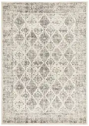 Celine Grey Faded Distressed Diamond Rug