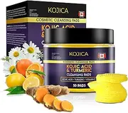 [AVENTEX] Premium Kojic Acid and Turmeric Cleansing Pads | 50 Pads | Facial Cleansing Wipes | Natural Ingredients | Jar Packaging