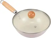 GRIRIW Wok Induction Cooker Gas Stove Non-Stick Cooker Non-Stick Frying Pan No Sticky Frying Pan Non-Stick Gas Stove Induction Cooker Cooker Induction Cooker Frying Pan Pink Iron