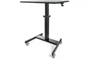 StarTech.com Mobile Standing Desk - Portable Sit-Stand Ergonomic Height Adjustable Cart on Wheels - Rolling Computer/Laptop Work