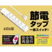 在飛比找Yahoo奇摩購物中心優惠-KINYO 3P3孔6開6插斜角插頭延長線2.7M9尺