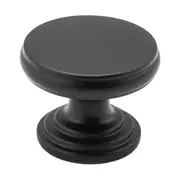 3879 Cupboard Knob Flat Matte Black D32xP23mm