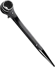 Ratchet Podger Spanner Straight Scaffold Spanner Tool Chrome Ratchet Wrench Tapered Spud End Lever Pry Bar 30mm/32mm Universal Scaffolding Accessory