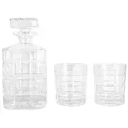 Cellar Premium Premium Luxe Crystal Glass 3 Piece Whisky Decanter Set 700ml/300ml Cellar