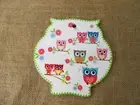 5X Owl Trivet Placemat Tablemat Decorative Plate Pot Holder - Green Edge