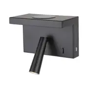 Charge Bedside Reading Light 2W Black 3CCT - 22695