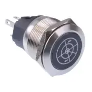 Sonar' Red LED Latching 22mm Vandal Push Button Switch SPDT 12V
