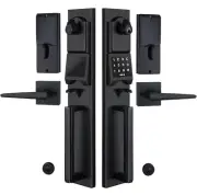 Right-Handed Smart Handleset with Keypad Lock for Double Front Door Matte Black