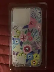 iphone 13/14 Pro Design Transparent Bumper Hybrid Case Flower Arrange