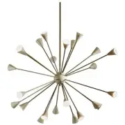 Italian Modern Chandelier "Spoutnik" Off White Mid Century Ceiling Light Fixture