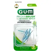 GUM Proxabrush Go-Betweens Interdental Brush Refills Bridges Dental Implants 8Ct