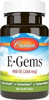Carlson Labs E-Gems Natural Vitamin E, 400 IU, 90 Softgels
