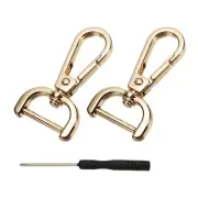 Detachable Snap Hook, 3/4 Inch Swivel Clasp for Purse (2 Pack, Light Gold)