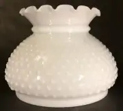 7" Milk Glass White Hobnail Student Kerosene Oil Electric Table Lamp Shade #612