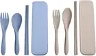 3Set Wheat Straw Portable Utensils Spoon Fork Chopsticks, 2pcsTravel Wheat