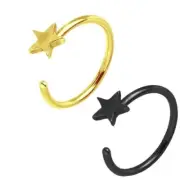 20G Black Gold Star ⭐NOSE HOOP EAR CARTILAGE RING Ear TRAGUS DAITH HELIX CLIP ON