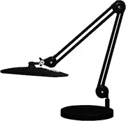 Neatfi XL 2,200 Lumens LED Task Lamp, 50CM Wide Shade, 24W, 4 Level Brightness, Dimmable, Adjustable Lamp, Eye-Caring Desk Light for Home, Office & Workbench (Non-CCT with Base, Black)