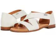 Women Pikolinos Algar Leather Sandals Slip-On Open Toe Flats - Nata White Leathe