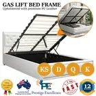 Bed Frame Queen Double King Single Size Gas Lift Base with Hidden Storage White