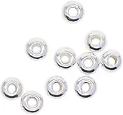 [Perfeclan] 10x Beads Jewelry Making Bracelet Bangle Ornament Silver 925