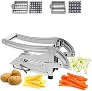 MTSD Potato Chipper, French Fry Cutter for Potatoes with 2 Blade Home Kitchen Vegetable Cutter Multifunctional Potato Potato Slicer for French Fries Carrots Cucumbers Cutter