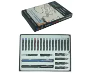 25pce Premium Calligraphy Set Ink Cartridges, Pens, Nibs & Paper In Gift Box