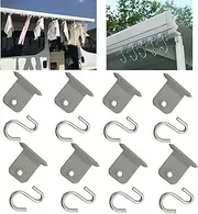 Awning Hooks Accessory Hangers S Shaped Hooks,for RV Gray Plastic and Metal Hangers and Use for Motorhome Camping Caravan Campervan