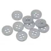 10pcs Sewing Buttons 1/2" Resin Round Flat 4-Hole Craft Buttons Gray