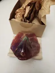 T S Pink Soap Rocks GARNET CRANBERRY 6oz. Large Gemstone Birthstone & Saver Tray