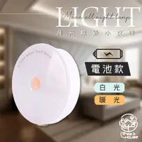 在飛比找PChome24h購物優惠-小樹屋-電池式圓形無極調光觸控LED小夜燈(1入)