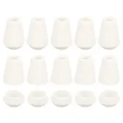 20Pcs Plastic Cord Lock Bell End Stopper Cord End Lock Rope Fastener, White