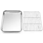 Toaster Oven Tray and Rack Set, Stainless Steel Baking Pan with Cooling Rack,...