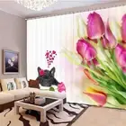Tulip Vague Lines Sky 3D Curtain Blockout Photo Printing Curtains Drape Fabric