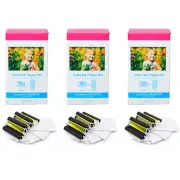 3X Fits Canon Selphy CP1300 KP-108IN Color Inks 3115B001 + 4X6 Photo Paper Set