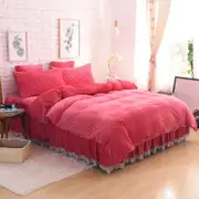 Velvet Fleece Quilt Cover Set - Rose