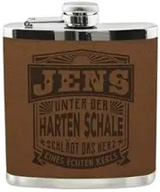 [History & Heraldry] Men's Echter Kerl Hip Flask, Brown, 125ml