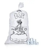 1000 8 lbs Clear Plastic Ice Bags Store Machine Commercial Printed 10x20