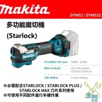 在飛比找蝦皮購物優惠-金金鑫五金 正品 牧田 Makita 18V DTM52ZK