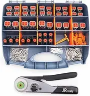 JRready DTP&DTHD Deutsch Connector Crimp Tool Kit ST6361 Contains DTP 2,4 Pin and DTHD 1 Pin Automotive Electrical Connectors with 12# Solid Contacts and Deutsch Crimp Tool,Deutsch pin Kit