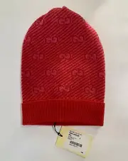 Gucci Womens Beanie, Small Size 52cm, 100 % Wool, Flame/Pink, Winter Ski NWT