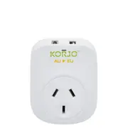 Korjo Europe Travel Adaptor Plug with USB C + USB A Port