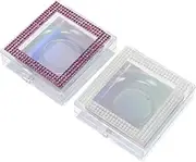 SAFIGLE Eyelash Organizer Box Rhinestone Lash Packaging 2pcs Storage Boxes for False Eyelashes