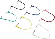 Kisangel Noise Reduction Guitar Cable 6pcs Electric Guitar Effect Patch Cables 30cm Short Audio Cord Stylish for Stage