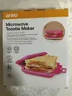 MICROWAVE TOASTIE MAKER BRAND NEW PINK COLOUR ANKO BRAND 17.5cm W x 15cm D