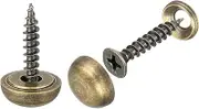 uxcell 30Pcs Brass Decorative Screws with Caps, 15mm Mirror Screws Cover Self-Tapping Screws for Furniture Fixing, Bronze