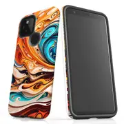 For Google Pixel 4a 5G Tough Protective Cover, Swirling Gold