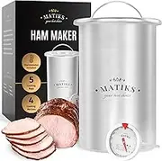 Matiks Deli Meat Press Mold for Deli Meats - Make Your Own Healthy Homemade Ham with This Stainless Steel Lunch Meat Press - Our Ham Maker Includes Bonus Meat Thermometer, Recipes and Cooking Bags