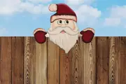 Christmas Fence Signs Decoration Fence Peeker for Outdoor Garden Decor-Santa Clause