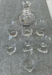 Bohemia Glass Crystal Whiskey Set - 23oz Decanter and 6 Tumblers Glasses